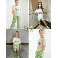 thumbnail image 6 of Oudiya Girls 3 Piece Pajama Set Short Sleeve Sleepwear Summer Cute Pjs Outfits with Hidden Pockets for Kids 4-13Y, 6 of 7