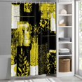 thumbnail image 5 of Modern Boho Shower Curtain, 48" x 72", Flower Geometric Texture Yellow Black Abstract Art Waterproof Bathroom Curtain Washable Shower Curtain Set with 12 Hooks, 5 of 8