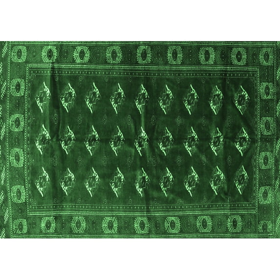Ahgly Company Indoor Rectangle Persian Emerald Green Traditional Area Rugs, 5' x 7'