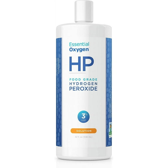 Essential Oxygen Food Grade Hydrogen Peroxide 3%, Natural Cleaner, Refill, 32 Fl Oz