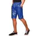 thumbnail image 4 of INSPIRE CHIC Halloween Men's Knee Length Elastic Waist Faux Leather Casual PU Shorts 34 Blue, 4 of 5