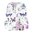 thumbnail image 4 of PuLe Women's Top Long Sleeve Shirts for Women Fall Tops Dressy Casual Blouses Pleated Scooped Neck Tunic Tops for Leggings ﻿, 4 of 5