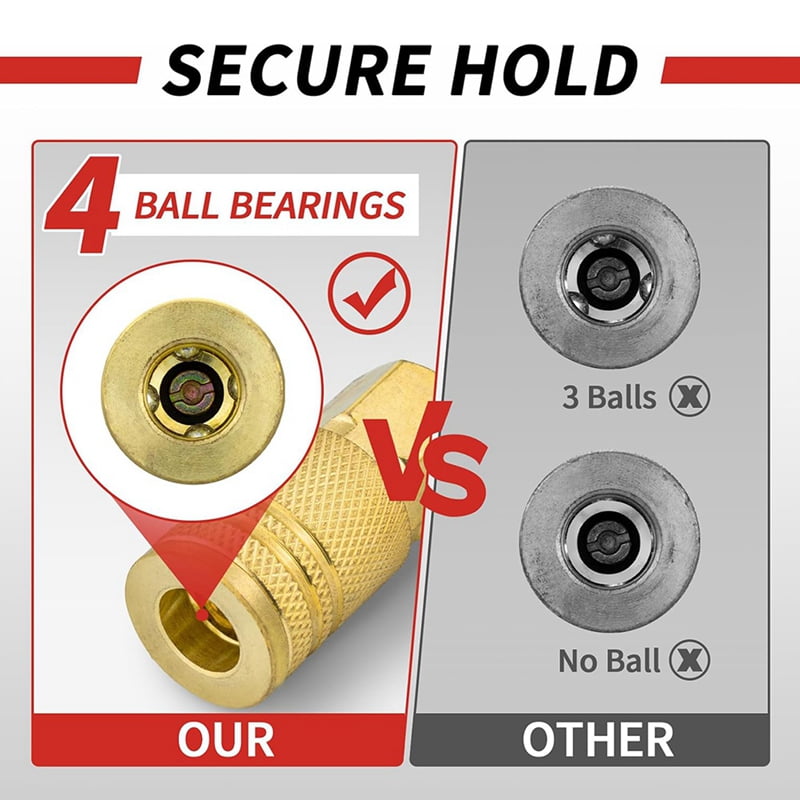 1/4-Inch Brass Female Industrial Coupler,10 Pack Quick Connect Air Couplers NPT Internal for Air Hose Accessories