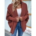 thumbnail image 6 of Women'S Cardigan Sweaters Oversized Chunky Knit Slouchy Wrap Batwing Open Front Outwear Coat Red L, 6 of 8