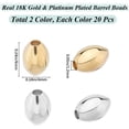 thumbnail image 2 of Caja de 40 cuentas de barril de latón chapado en oro de 18 quilates y platino, de 6 mm, para bisutería (oro y plata), 2 of 6