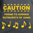 thumbnail image 3 of CafePress - Caution Prone To Sudden Outbursts Of Song T Shirt - Women's Traditional Fit Dark T-Shirt, 3 of 4