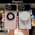 thumbnail image 3 of for iPhone 14 Pro Max Case Clear Magnetic [ Compatible with MagSafe ], Full Camera Protection Slim Thin Soft Plating Back Cover for iPhone 14 Pro Max Phone Case for Women Men - Pink, 3 of 10