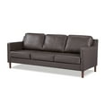 thumbnail image 3 of A&D Home Sedona Brown Faux Leather Modern Sofa, Upholstered Contemporary Couch, 3 of 8