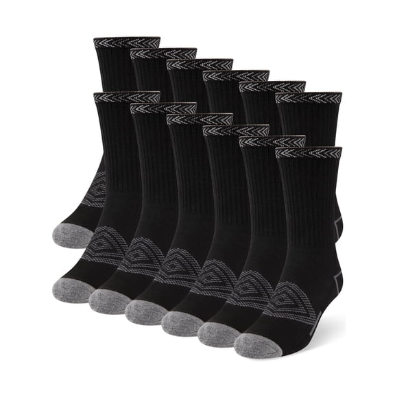 ARWSER 12 Pairs Mens Crew Socks Athletic Running Cushioned Breathable Socks