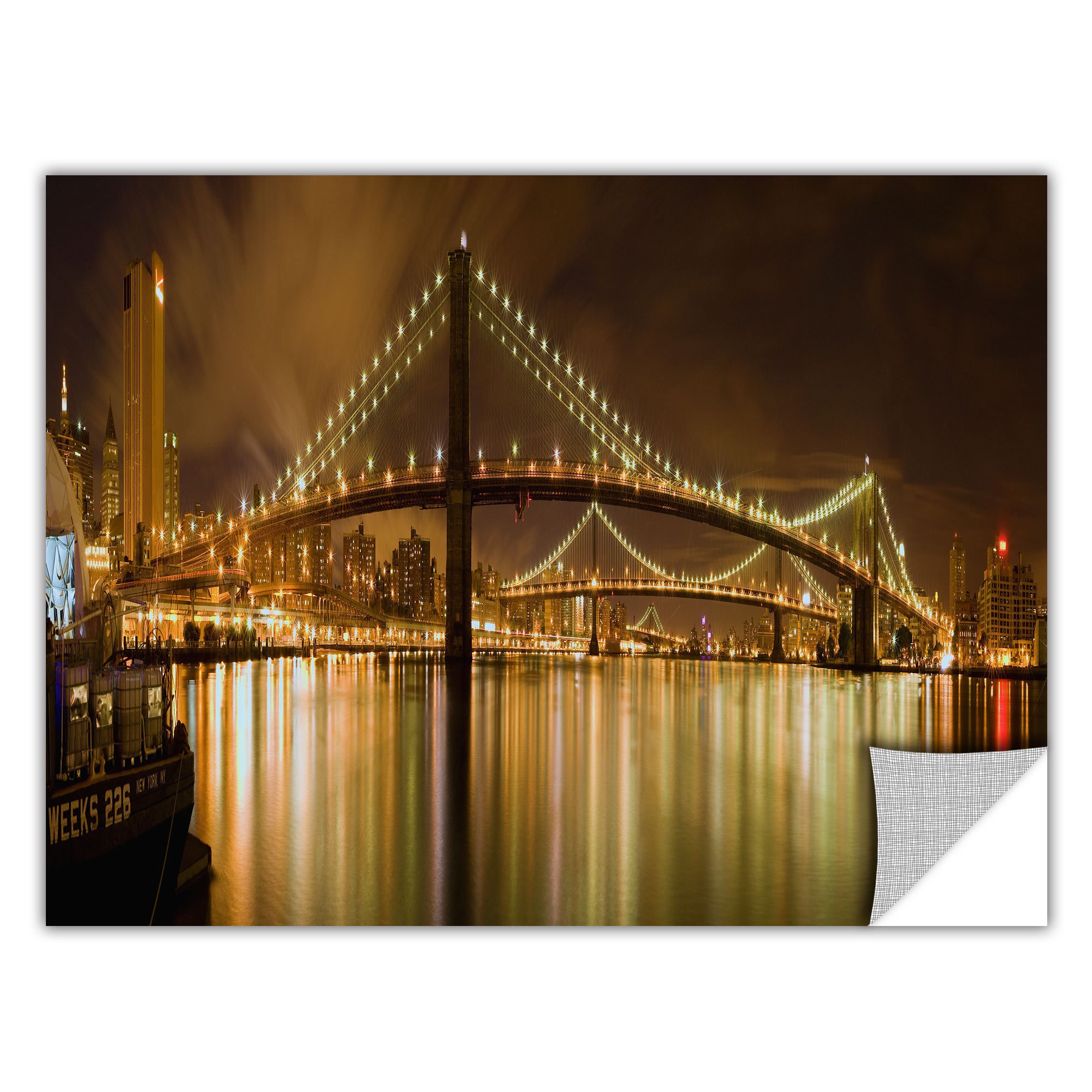 ArtWall Cody York "Brooklyn Bridge" ArtAppealz Removable Wall Art