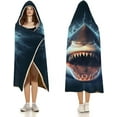 thumbnail image 3 of Hungry Shark Blanket Hoodie Wearable Throw Blankets For Couch Blanket For Kids Teens Men Women, 3 of 6