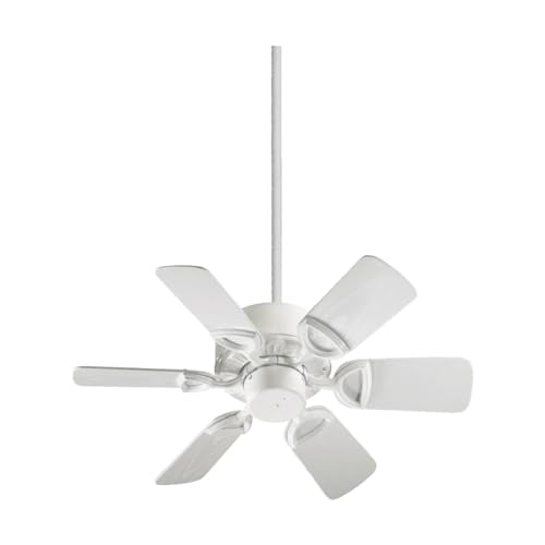 Quorum International 143306-6 Estate 6-Blade Patio Ceiling Fan with White ABS Blades, 30-Inch, Gloss White Finish