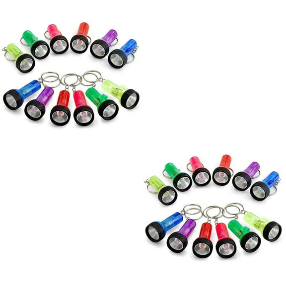 MERRYHAPY LED Keychain Flashlight Assorted Colors Sturdy Metal Plastic Night Use
