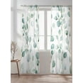 thumbnail image 2 of Watercolor Plant Sheer Curtains 2 Panels Set Green Eucalyptus Leaf Farm Lihgt Filtering Rod Pocket Voile Drape, Semi Sheer Window Curtains for Bedroom Living Room, 52"x96", 2 of 5