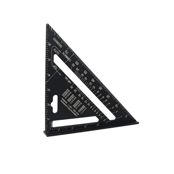 7Inch Triangle Ruler Measurement Tool Aluminium Alloy Carpenter Set Square Angle Woodworking Tools Try Square Triangular Metric Imperial