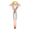 thumbnail image 3 of 1.3125 ct Round Cut Natural Citrine Solitaire with Simulated Diamond Accents 14K Rose Gold Womens Engagement Ring, 3 of 5