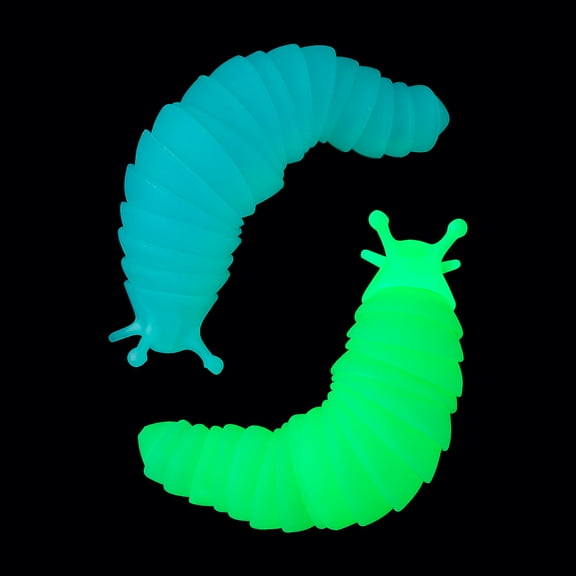 Fun Express Super Sensory Glow-in-the-Dark Fidget Slugs - 6 Pc