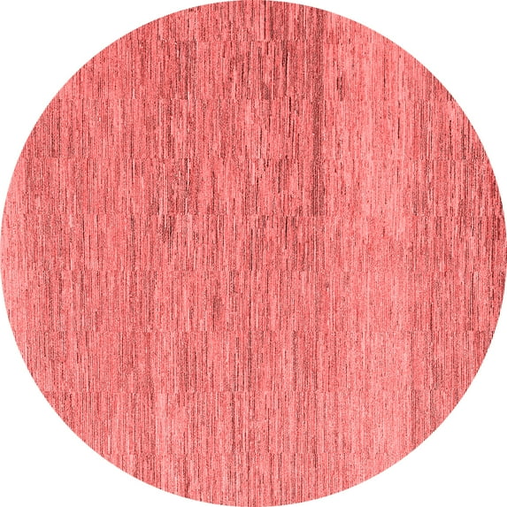 Ahgly Company Indoor Round Solid Red Modern Area Rugs, 7' Round
