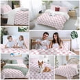 thumbnail image 5 of 3 Piece Cute Pink Bow Duvet Cover Set California King, Microfiber Comforter/Quilt Cover with Corner Ties and 2 Pillowcases, White Sweet Modern Watercolor All Season Soft Bedding with Zipper Closure, 5 of 8