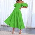 thumbnail image 2 of IROINNID Summer Dresses for Women , Wedding Guest Dresses for Women, Maxi Dress Short Sleeve and Off-The-Shoulder Summer Outfits Printed Sun Dress, 2 of 7