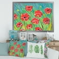 thumbnail image 3 of Designart 'Gouache Of Blooming Red Poppies' Traditional Framed Art Print, 3 of 4