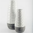 thumbnail image 4 of Maklaine Contemporary Large Gray Ceramic Dark Base White Vase, 4 of 7