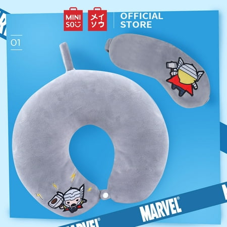  MINISO  MARVEL  U shaped Neck Pillow  Eye Mask Thor 