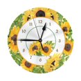 thumbnail image 1 of Reloj de pared con diseño floral y forma de círculo de girasol, silencioso, de 10 pulgadas, estilo rústico retro, decorativo para sala de estar, cocina, hogar, baño y dormitorio, 1 of 7