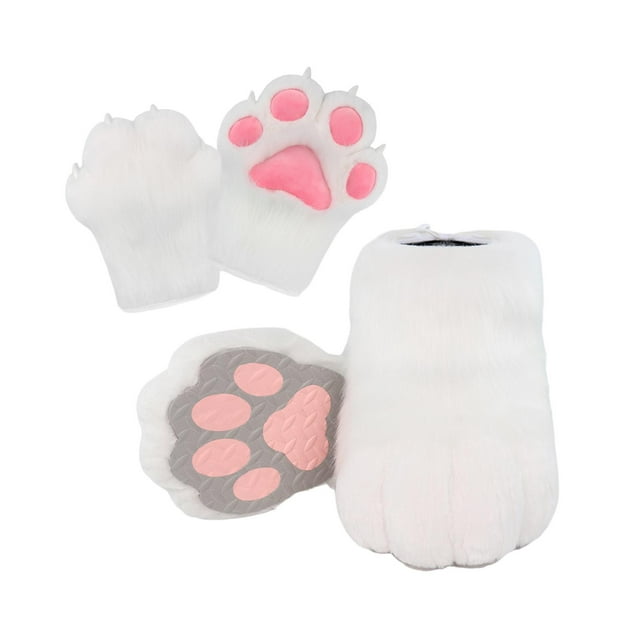 Zapatos de garra de gato con patas de animales para Cosplay, botas para juegos de rol de navideña