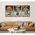 thumbnail image 2 of 3 Pcs Bright Style Canvas wall Art Golden Deer Luxury Foil Lines Paintings Pictures Modern Abstract White Blue orange color Grey Posters Prints for Living Room Bedroom Office Home Wall Decor Framed, 2 of 5