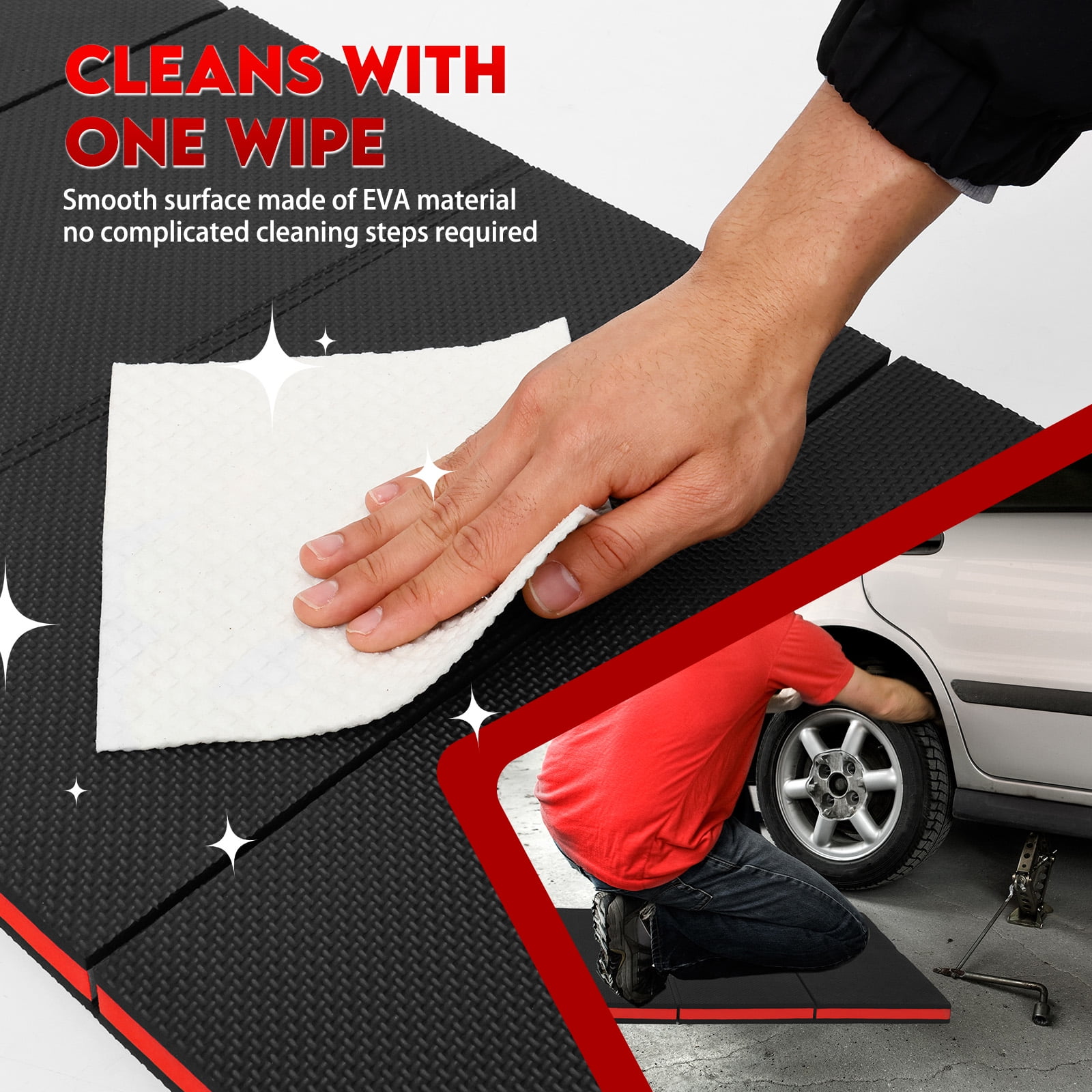 Mechanic Work Mat Foam Kneeling Pad Foldable 114.5 x 39.7 x 2.67 cm EVA Foam Kneeling Mat for Workout Garage Gardening Camping Picnic
