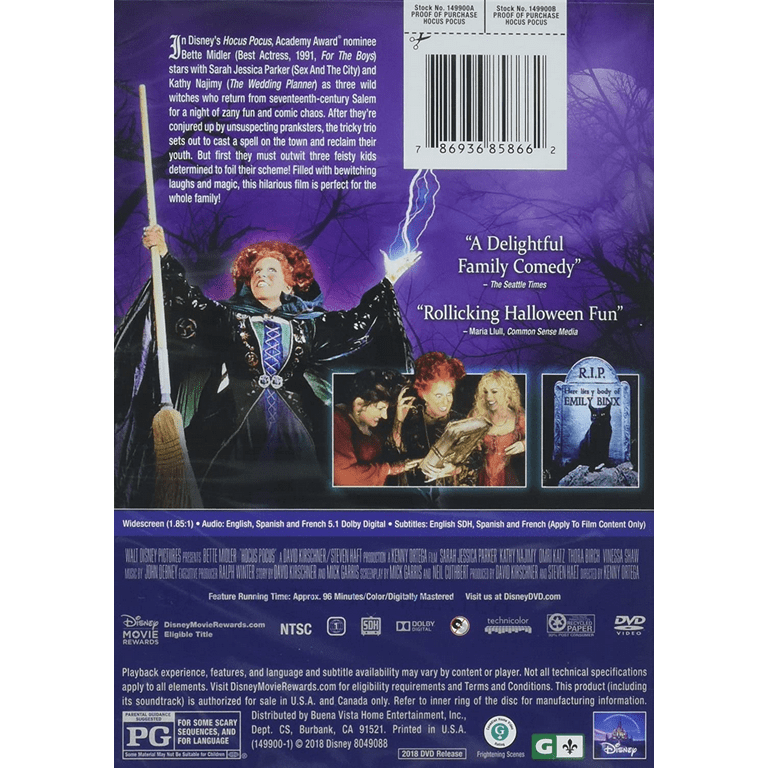 Buena Vista Home Entertainment Hocus Pocus (DVD) - Walmart.com
