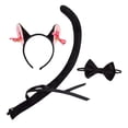 thumbnail image 2 of Juego de orejas de gato, pajarita y cola para niños, aro de pelo de gatito, bonito disfraz de animal para fiesta temática, disfraces, vacaciones,, 2 of 9