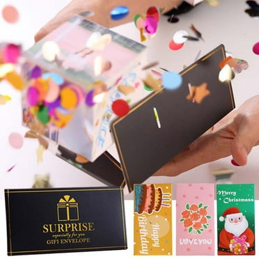 Surprise Gift Box Envelope Explosion Jump Box Surprise Red Envelope Gift Box Valentine's Day Gift Paper Box DIY Folding Jump Box Christmas Ornaments