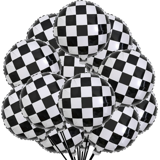12PCS Party Balloon Striped Grid Foil Balloon Jumbo Balloon for Wedding Birthday