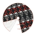 thumbnail image 3 of Salouo Skull santa hat Christmas Tree Skirt 48" Farmhouse Christmas Decorations Snowman Xmas Tree Skirt Tree Mat for Holiday Party Decor, 3 of 8
