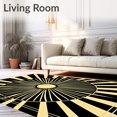 thumbnail image 2 of ODIKA 3'x5' Machine Washable Non-Slip Area Rug, Art Sunburst Starburst Radiating Rays Contemporary Floor Cover High Traffic Rug with Pad, Black, 669204, 2 of 8