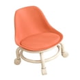 thumbnail image 2 of Siège Roulant Bas avec Roues Coussin Tabouret de Pédicure pour Entraînement Physique Bureau Salon Orange, 2 of 8