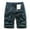 Blue, variant on Mens Cotton Cargo Shorts Elastic Waist Button Multi-Pockets Short Relaxed Fit Comfortable Work Casual Shorts