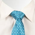 thumbnail image 5 of UMO LORENZO Men's Poly Woven Tie & Wallet Gift Box Set, Turquoise Checker Tie & Brown Wallet, 5 of 7