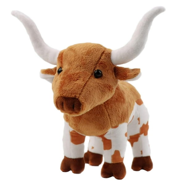 Bull Plush Toy Long Horn Bull Collection Kids Toys with Fluffy