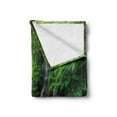 thumbnail image 2 of Waterfall Soft Flannel Fleece Throw Blanket, Waterfalls Side Valley in Indonesia with Southeast Bushes Above Hills, Cozy Plush for Indoor and Outdoor Use, 50" x 70", Green and Brown, by Ambesonne, 2 of 6