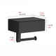 thumbnail image 4 of Accesorio de baño moderno, soporte para papel higiénico con estante para teléfono, dispensador de rollo doble de acero inoxidable, mano de obra exquisita, acabado negro mate, organizador multiusos, 4 of 7