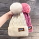 thumbnail image 2 of Gorro de lana cálido con forro polar para mujer, gorro de invierno para mujer, gorro de punto con bola de pelo a la moda, gorro de estilo coreano, a la moda, resistente al frío y engrosado, combinable, 2 of 6