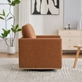 thumbnail image 6 of 360 Degree Swivel Club Chair in Elegant PU Upholstery, Single Sofa for Living Room, Office & Nursery, 6 of 12