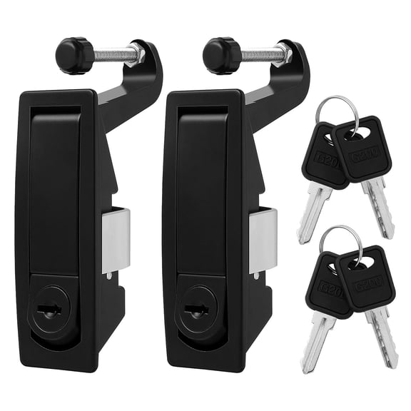 FOMIYES 2Pcs Black Zinc Alloy Compression Latch Lock Adjustable Hand Operated for Doors