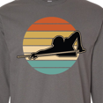 thumbnail image 4 of Inktastic Billiards Pool Player Retro Sunset Long Sleeve T-Shirt, 4 of 5