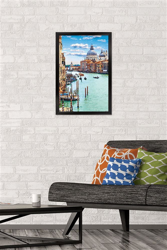 Timeless Visions - Canals of Venice Wall Poster, 14.725" x 22.375", Framed
