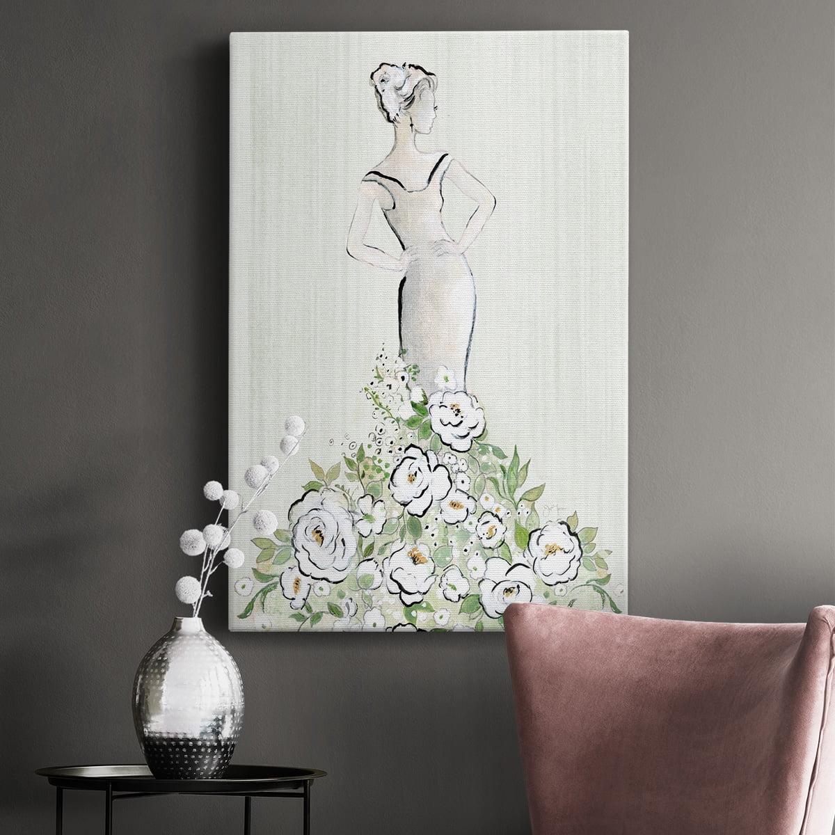 Fashion Floral Figurative Premium Gallery Wrapped Canvas - Ready to Hang