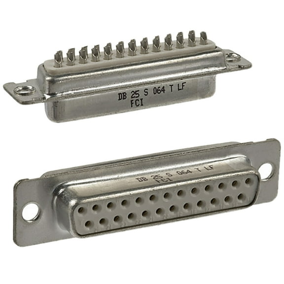 Pack of 19 DB25S064TLF Connector D-Sub Receptacle, 25 Position Female Sockets :RoHS